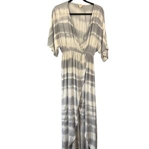 Surf Gypsy Tie Dye Bohemian Beachy Maxi Faux Wrap Dress Size M